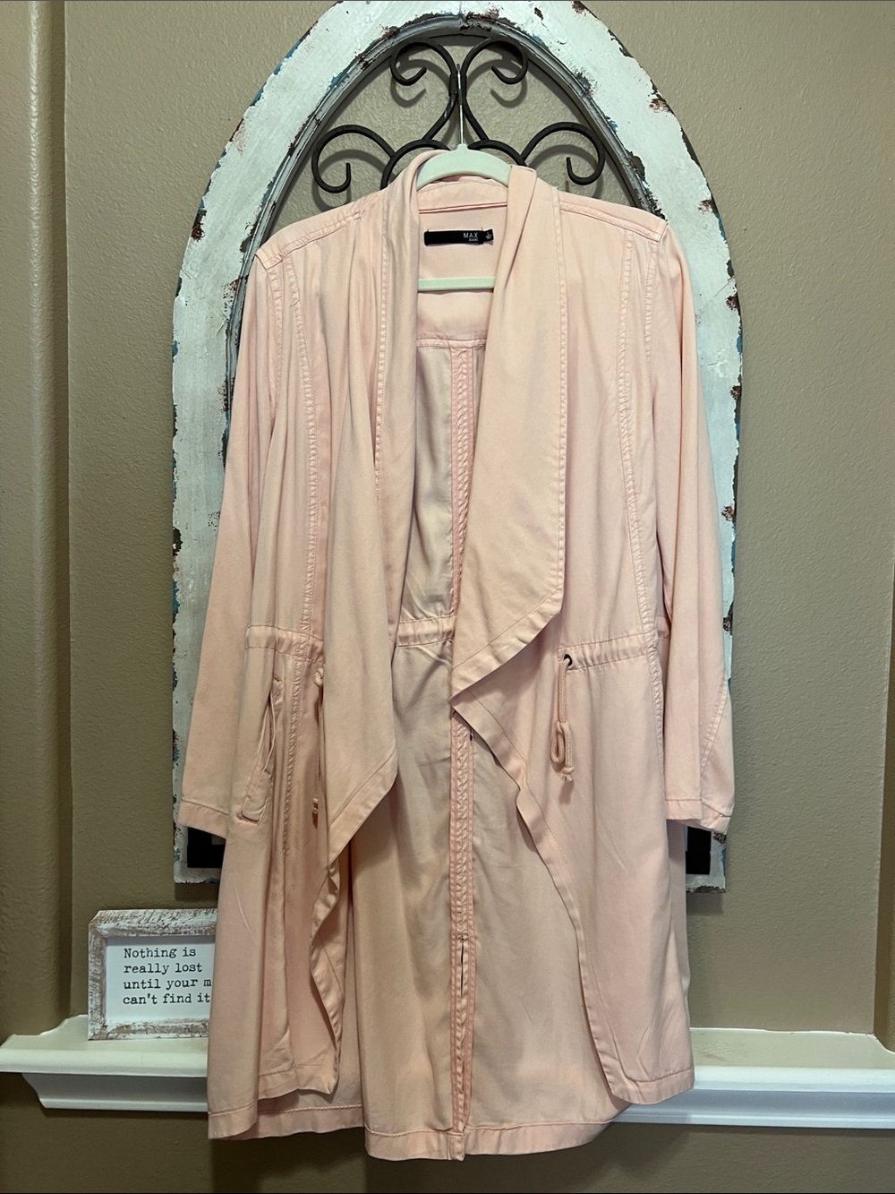 Max Jeans Pale Pink Draped Trench Coat